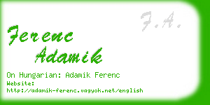 ferenc adamik business card